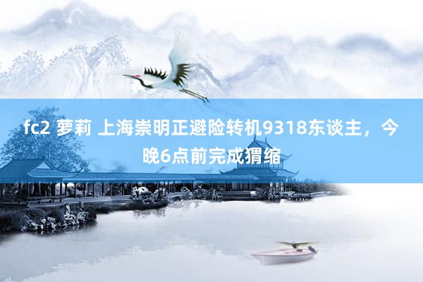 fc2 萝莉 上海崇明正避险转机9318东谈主，今晚6点前完成猬缩