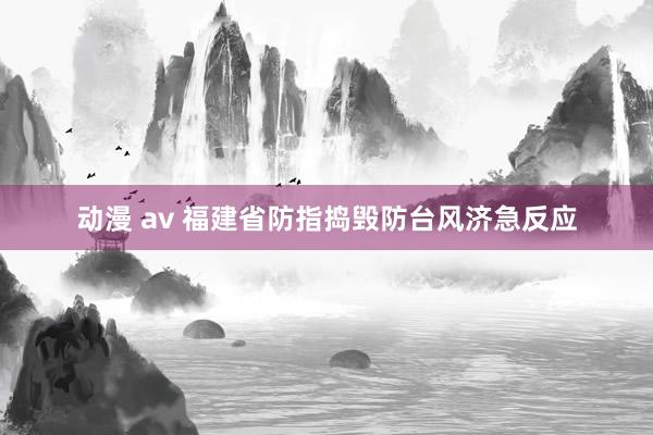 动漫 av 福建省防指捣毁防台风济急反应