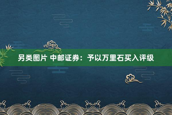 另类图片 中邮证券：予以万里石买入评级