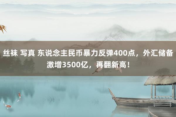 丝袜 写真 东说念主民币暴力反弹400点，外汇储备激增3500亿，再翻新高！