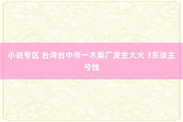 小说专区 台湾台中市一木柴厂发生大火 3东谈主亏蚀