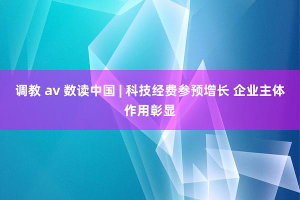 调教 av 数读中国 | 科技经费参预增长 企业主体作用彰显