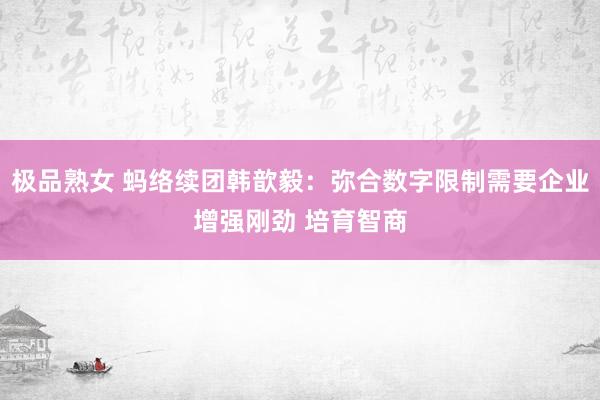 极品熟女 蚂络续团韩歆毅：弥合数字限制需要企业增强刚劲 培育智商