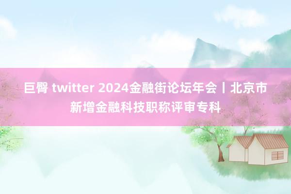 巨臀 twitter 2024金融街论坛年会丨北京市新增金融科技职称评审专科