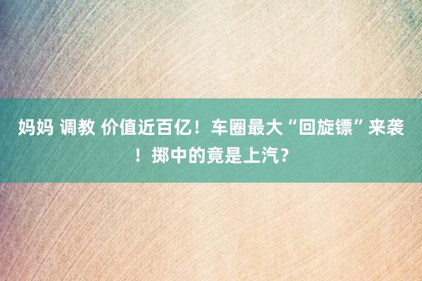 妈妈 调教 价值近百亿！车圈最大“回旋镖”来袭！掷中的竟是上汽？