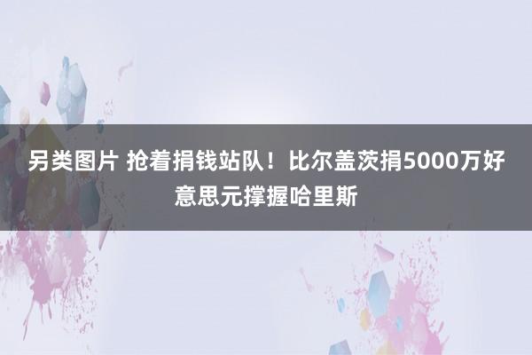 另类图片 抢着捐钱站队！比尔盖茨捐5000万好意思元撑握哈里斯