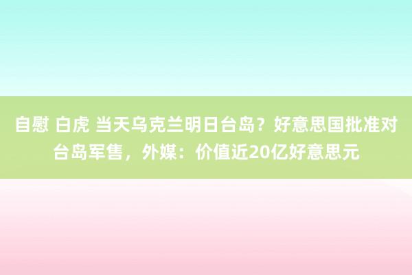 自慰 白虎 当天乌克兰明日台岛？好意思国批准对台岛军售，外媒：价值近20亿好意思元