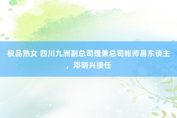 极品熟女 四川九洲副总司理兼总司帐师易东谈主，邓明兴接任