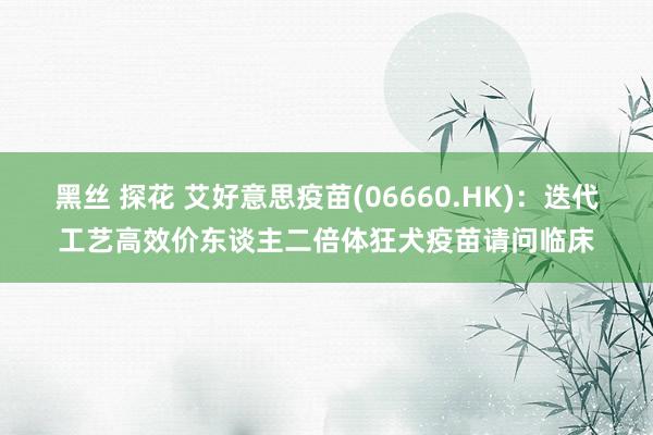 黑丝 探花 艾好意思疫苗(06660.HK)：迭代工艺高效价东谈主二倍体狂犬疫苗请问临床