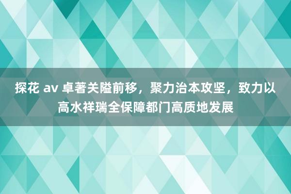 探花 av 卓著关隘前移，聚力治本攻坚，致力以高水祥瑞全保障都门高质地发展