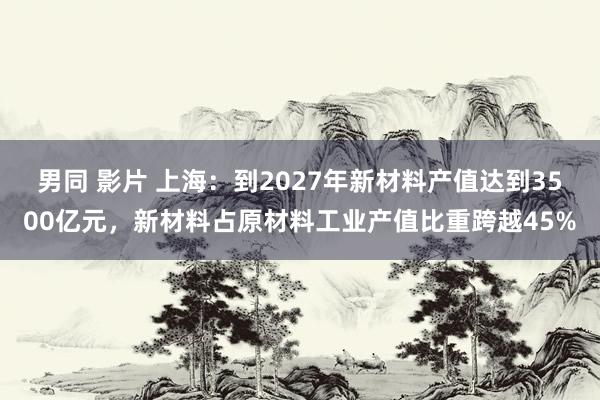 男同 影片 上海：到2027年新材料产值达到3500亿元，新材料占原材料工业产值比重跨越45%