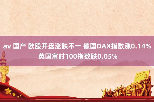 av 国产 欧股开盘涨跌不一 德国DAX指数涨0.14% 英国富时100指数跌0.05%