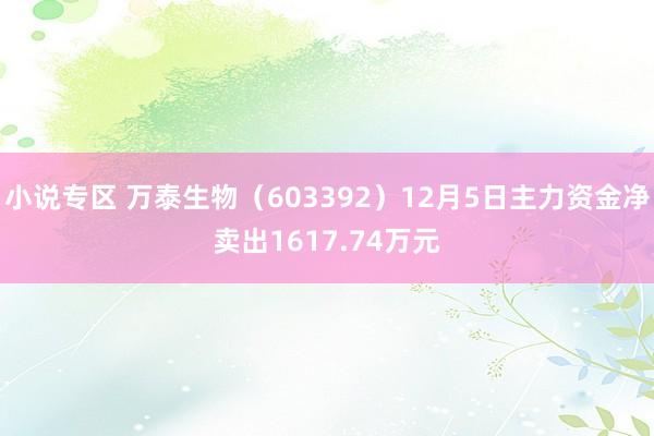 小说专区 万泰生物（603392）12月5日主力资金净卖出1617.74万元