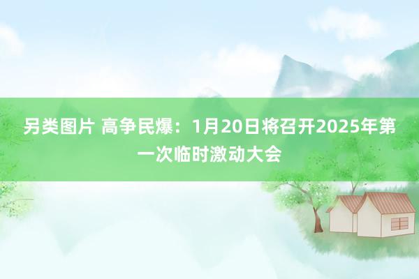 另类图片 高争民爆：1月20日将召开2025年第一次临时激动大会