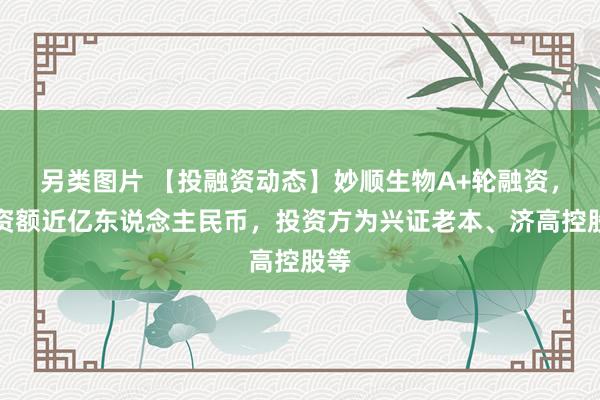 另类图片 【投融资动态】妙顺生物A+轮融资，融资额近亿东说念主民币，投资方为兴证老本、济高控股等