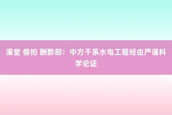 澡堂 偷拍 酬酢部：中方干系水电工程经由严谨科学论证