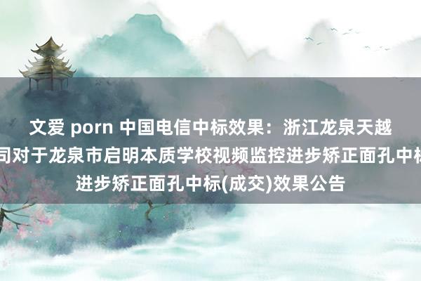 文爱 porn 中国电信中标效果：浙江龙泉天越工程参谋有限公司对于龙泉市启明本质学校视频监控进步矫正面孔中标(成交)效果公告