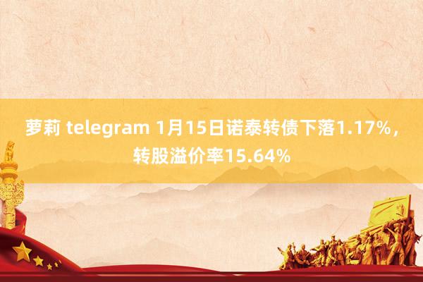 萝莉 telegram 1月15日诺泰转债下落1.17%，转股溢价率15.64%