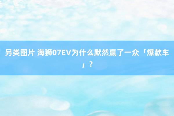 另类图片 海狮07EV为什么默然赢了一众「爆款车」？